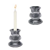 10 Castiçal de Vidro Porta Velas Enfeite Decoração