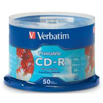10 CD-R 700MB 52X Wide Inkjet Printable Verbatim Branco 10 CD-R 700MB 52X Wide Inkjet Printable Verbatim Branco