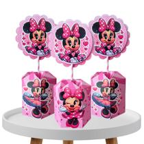 10 Centro De Mesa Decorativos Minnie Rosa Para Aniversário 10 Centro De Mesa Decorativos Minnie Rosa Para Aniversário