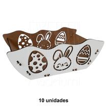 10 Cesta M Páscoa Mdf Branco Ifood Presente Chocolate Ovo