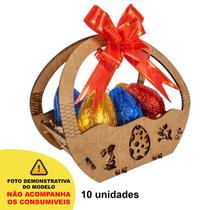 10 Cesta Mini Páscoa Mdf Ifood Presente Chocolate Ovo