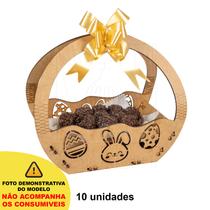 10 Cesta Mini Páscoa Mdf Ifood Presente Chocolate Ovo