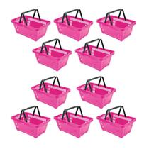 10 Cestos Compras Plástica D100 Cód. 3400 Rosa - Della Plast