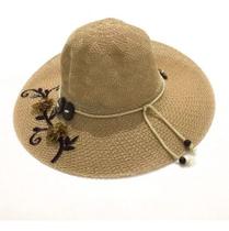 10 Chapéu De Praia Verão Poliéster Rico Em Detalhes De Flor