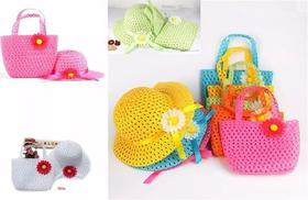 10 Chapeu Infantil Com Bolsa De Praia Kit