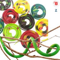 10 Cobra Serpente Marrom Verde Vermelha Realista Borracha