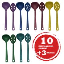 10 Colher Concha Plástico Utensílio Cozinha Brinde 3 Cumbuca 10 Colher Concha Plástico Utensílio Cozinha Brinde 3 Cumbuca