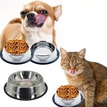 10 Comedouro Aço Inox Pote Cães Gatos Antiderrapante 240ml 10 Comedouro Aço Inox Pote Cães Gatos Antiderrapante 240ml