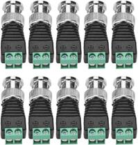 10 Conector Adaptador Bnc Borne macho Para Cftv
