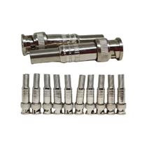 10 Conector BNC Macho com Mola e Parafuso Plug CFTV Cabo - Kit System Security Force 10 Conector BNC Macho com Mola e Parafuso Plug CFTV Cabo - Kit System Security Force