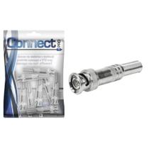 10 conector bnc rg59 75 ohms com mola soldável - CONNECT PRO 10 conector bnc rg59 75 ohms com mola soldável - CONNECT PRO