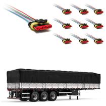 10 Conector Chicote Lanterna LED Lateral Carreta 5 vias