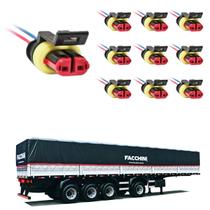 10 Conector Chicote Lanterna LED Lateral Facchini 2 vias