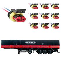 10 Conector Chicote Lanterna LED Lateral Guerra 2 vias