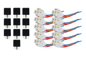 10 Conector plug Porta Rele + rele 5pinos 12v 40a universal