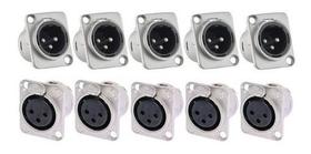 10 Conector Xlr Macho e Fêmea Painel Santo Angelo Sa2x