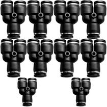 10 Conexão Emenda em Y Engate Rápido Pneumática Tubo 8mm 10 Conexão Emenda em Y Engate Rápido Pneumática Tubo 8mm