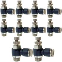 10 CONEXÃO REGULADOR DE FLUXO ENGATE ROSCA 1/8 X TUBO 6mm