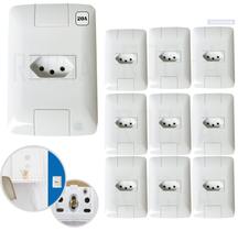 10 Conjunto Tomada 20A Tramontina Simples 250v 2P+T Aria Branca parafuso oculto 10 Conjunto Tomada 20A Tramontina Simples 250v 2P+T Aria Branca parafuso oculto