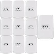 10 conjunto tomada 2p t 10a-250v branca b3 margirus 10 conjunto tomada 2p t 10a-250v branca b3 margirus