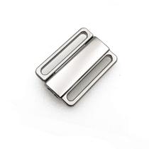 10 conjuntos de fechos de biquíni prateados sem níquel de 20 mm com fechamento frontal