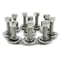 (10 conjuntos) Parafusos de cabeça hexagonal de aço inoxidável Parafusos 1/4-20x1-1/4