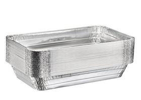 (10 Contagem) Panelas de mesa de vapor profundo de tamanho completo sem tampas Panelas de folha de alumínio Recipientes de alimentos descartáveis para assar, congelar e armazenar (21" x 13" x 3")
