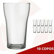 10 Copo de Vidro Boteco 200ML Transparente Nadir Cerveja Chopp