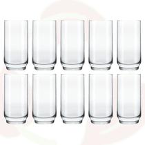 10 Copo de Vidro Lights 410ML Transparente Long Drink Suco