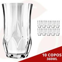 10 Copo Ópera Redondo Transparente 360ML Água Suco Drink Nadir - NADIR FIGUEREIDO