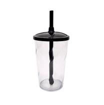 10 Copo Twister 500ml completo tampa preta