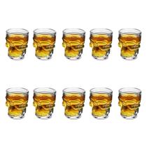 10 copo vidro dose shot caveira 50ml cachaça tequila grosso