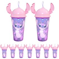 10 Copos Angel Stitch com Orelhas para Festa Infantil Decoração Sacola Surpresa