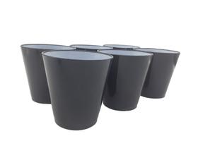 10 Copos Bicolores Cozinha Suco Conjunto de Copos Preto com Branco