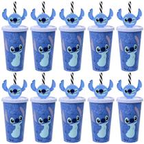 10 Copos Canudo Orelhas Stitch 500ml para Infantil Lembrancinha Sacola Surpresa 10 Copos Canudo Orelhas Stitch 500ml para Infantil Lembrancinha Sacola Surpresa