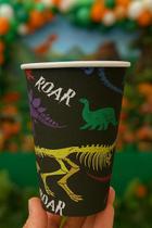 10 Copos de Papel Festa Dinossauros 270 ml Silver Festas - Inspire sua Festa