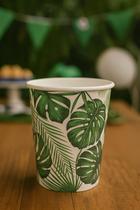 10 Copos de Papel Folhas Folhagens 270 ml Silver Festas - Inspire sua Festa 10 Copos de Papel Folhas Folhagens 270 ml Silver Festas - Inspire sua Festa