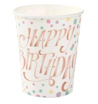 10 Copos de Papel Happy Birthday Colorido Candy Bolinhas 270 ml Silver Festas - Inspire sua Festa Loja
