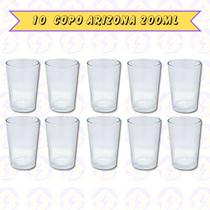 10 Copos de Vidro Arizona 200ML Transparentes e Resistentes