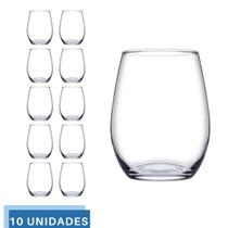 10 Copos de Vidro Transparente Redondo 440ml Amber Pasabahçe