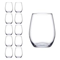 10 Copos de Vidro Transparente Redondo 440ml Amber Pasabahçe