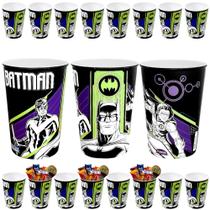 10 Copos do Batman 320ml para Decoração Lembrança e Sacola Surpresa de Aniversário