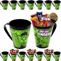 10 Copos Hulk Estampado para Festa Doces Sacolinha Surpresa de Aniversário