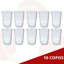 10 Copos Transparentes de Vidro 200ML Alto Resistência