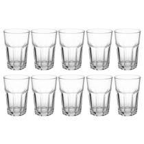 10 Copos Transparentes de Vidro 350 ML Alto Resistência