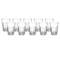 10 Copos Transparentes de Vidro 350 ML Alto Resistência