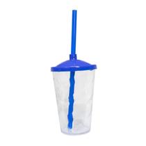 10 Copos Twister De Acrílico Cristal Colorido C/ Tampa e Canudo 400ml