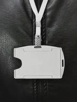 10 Cordões + 10 Protetores de Crachá Branco