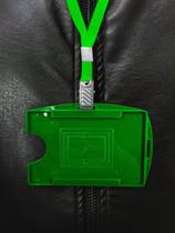 10 Cordões + 10 Protetores de Crachá Verde Bandeira