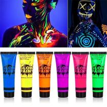10 Cores Tinta Neon Fluorescente Corporal E Rosto 25ml Para Maquiagem De Festa Halloween Carnaval 10 Cores Tinta Neon Fluorescente Corporal E Rosto 25ml Para Maquiagem De Festa Halloween Carnaval